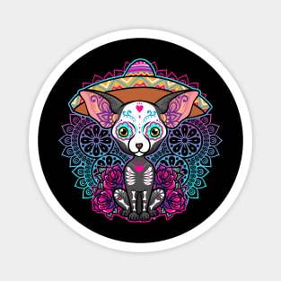 Day of the Dead Chihuahua Colorful Día de Los Muertos Magnet